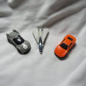 Free with Purchase Mattel Orange Car Gray Car and Gray Plane Jet Toy Set 3 pcs